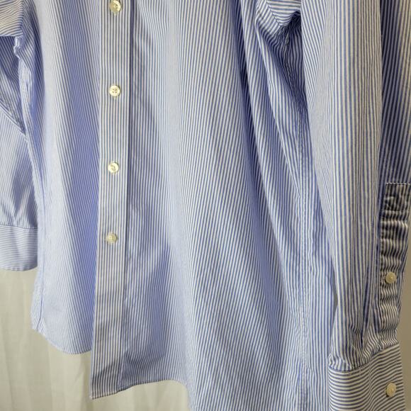 MICHAEL Michael Kors 100% Cotton Blue Stripe Dress Shirt, 16.5  32/33 - Picture 3 of 10